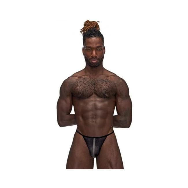 Mp Landing Strip Micro Thong Black L/xl - Image 1