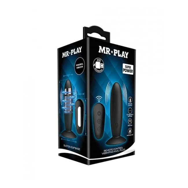 Mr.play Remote Control Vibrating Plug - Black - Image 1
