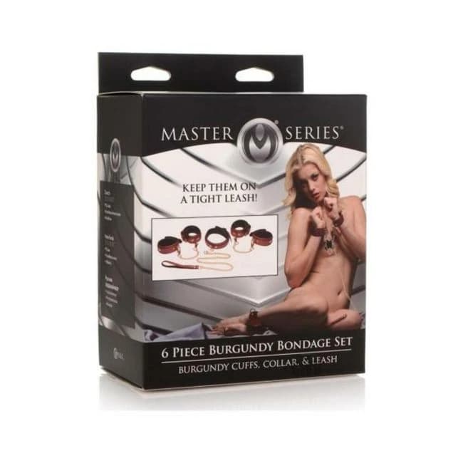 Ms Bondage Set 6pc Burgundy - Image 1