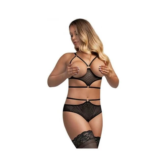 Ms Diamond Girl Bra & Panty Set Black L/xl - Image 1