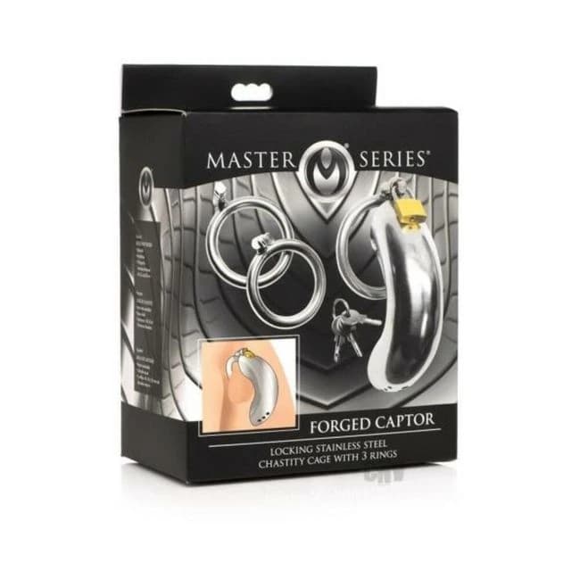 Ms Locking Ss Chastity Cage W/rings - Image 1