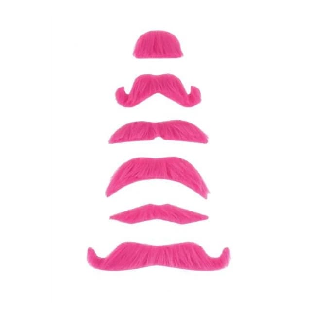 Mustache Party Kit Favors 6 Count Pink - Image 1