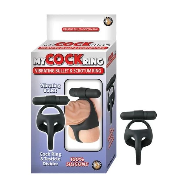 My Cock Ring Vibe Bullet Scrotum Ring Black - Image 1