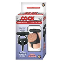 My Cock Ring Vibe Bullet Scrotum Ring Black, image 2