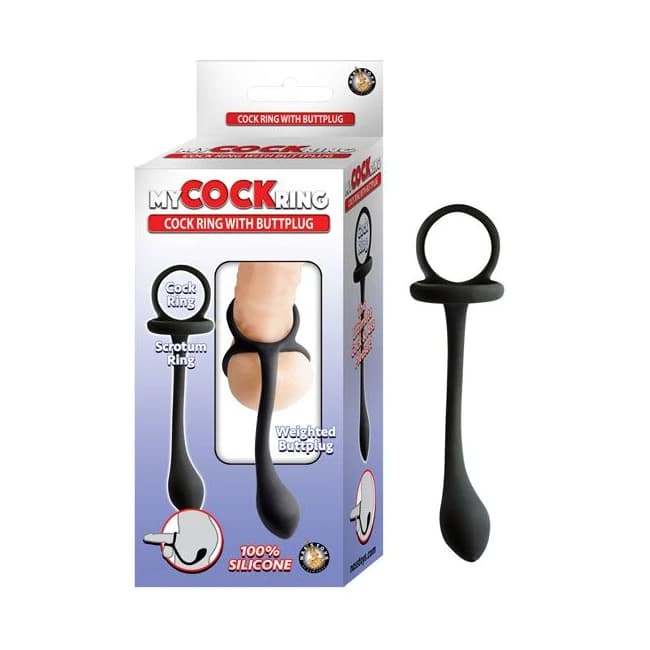 My Cockring Cockring W/ Butt Plug Black - Image 1