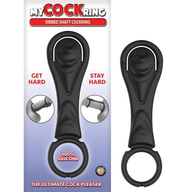 My Cockring Ribbed Shaft Cock Ring Black - Image 1