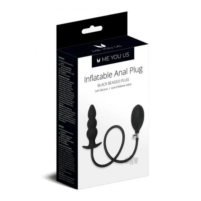 Myu Inflatable Anal Beaded Plug Blk - Image 1