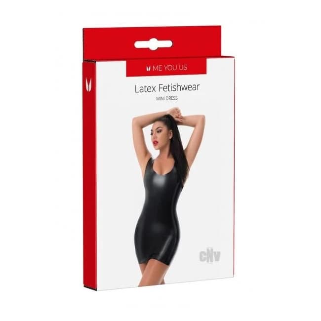 Myu Latex Mini Dress Md Black - Image 1