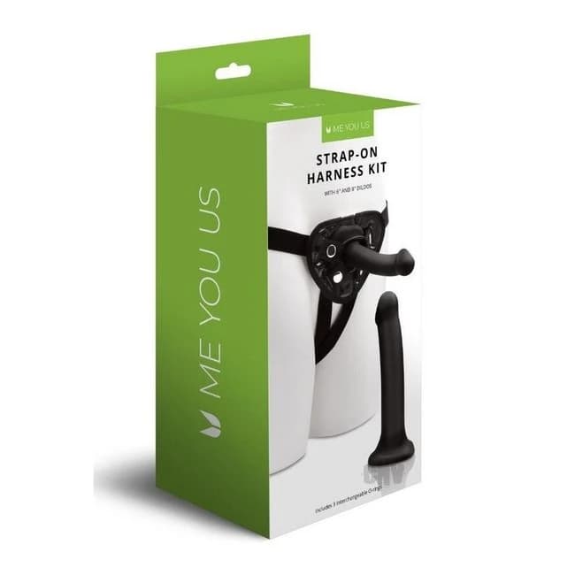 Myu Strap on Harness Kit 6/8 Dildos Blk - Image 1