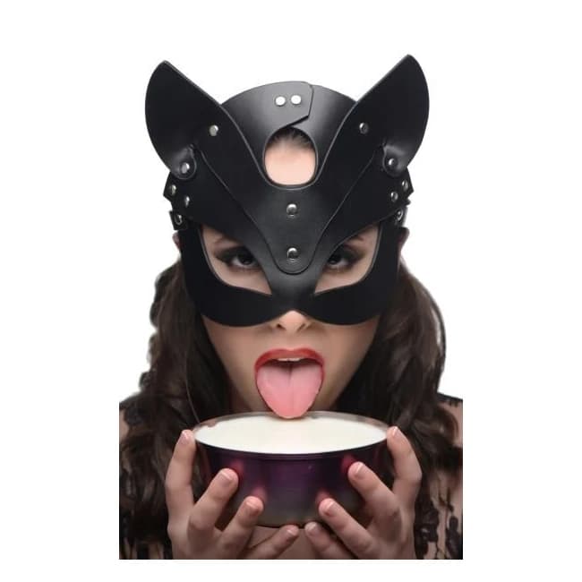 Naughty Kitty Cat Mask Black O/s - Image 1