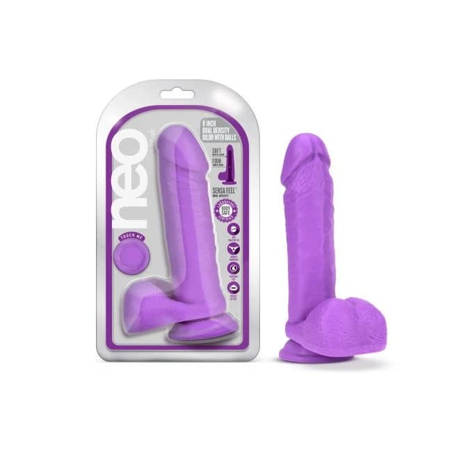 Neo Dual Density Dildo Neon - Neon Purple - Image 1