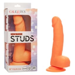 Neon Silicone Studs 6in or, image 1