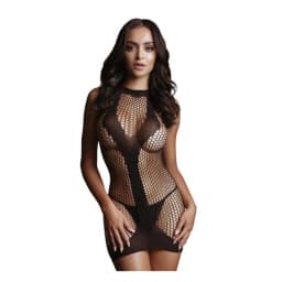 Net Contrast Mini Dress - Black, image 1