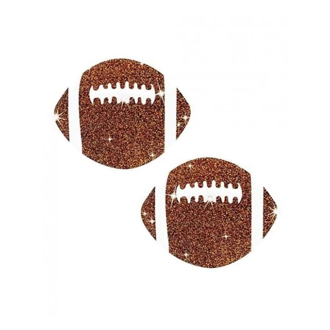 Neva Nude Football Glitter Pasties - Brown O/s - Image 1