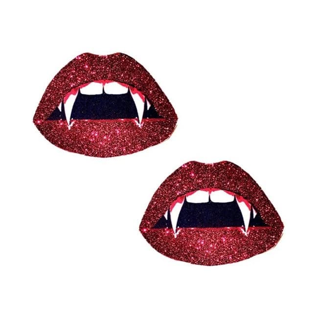 Neva Nude Pasties Vampire Lips Glitter Red - Image 1