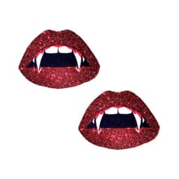Neva Nude Pasties Vampire Lips Glitter Red, image 1
