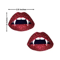 Neva Nude Pasties Vampire Lips Glitter Red, image 2