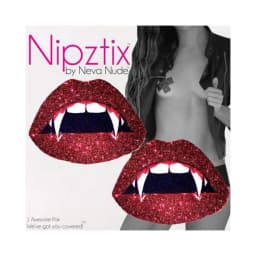 Neva Nude Pasties Vampire Lips Glitter Red, image 3