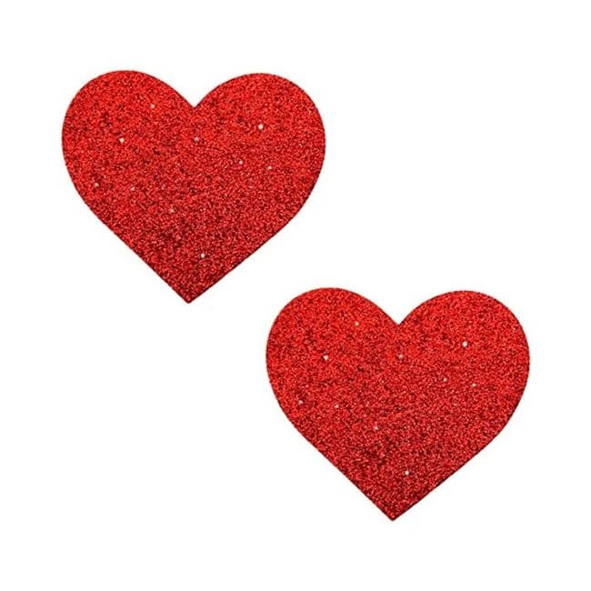 Neva Nude Pasty Hearts Glitter Red - Image 1