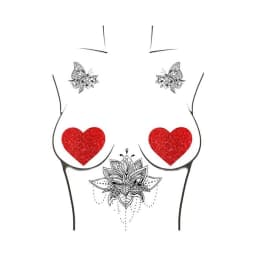Neva Nude Pasty Hearts Glitter Red, image 2