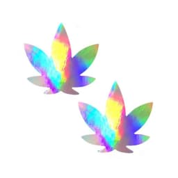 Neva Nude Pasty Weed Leaf Holographic, image 1