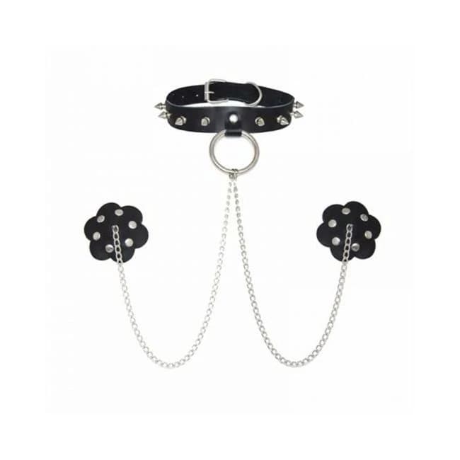 Neva Nude Pasty with Collar and Chain - Image 1