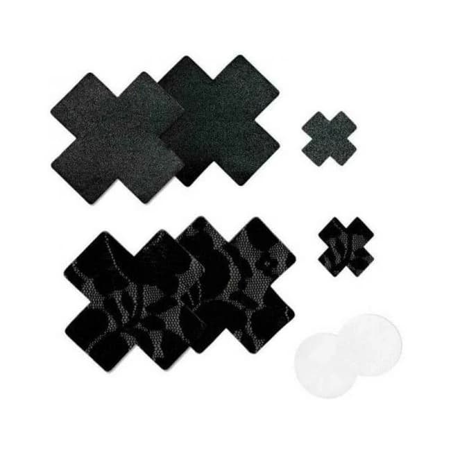 Nippies Basic Black Crosses Pasties Size B - Image 1