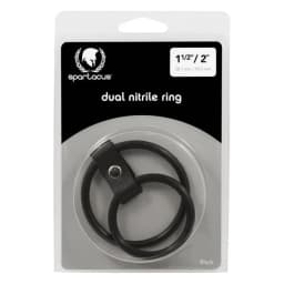 Nitrile Dual Cock Ring Black, image 2