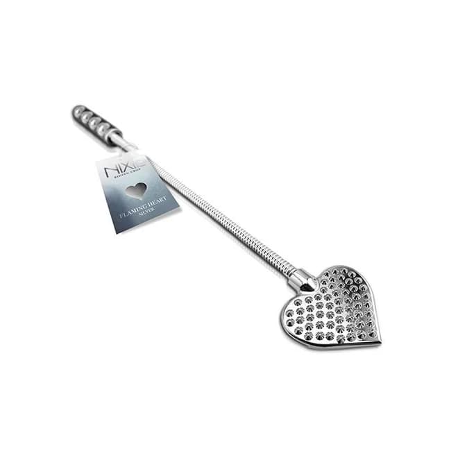 Nixie Stainless Steel Riding Crop Heart - Image 1