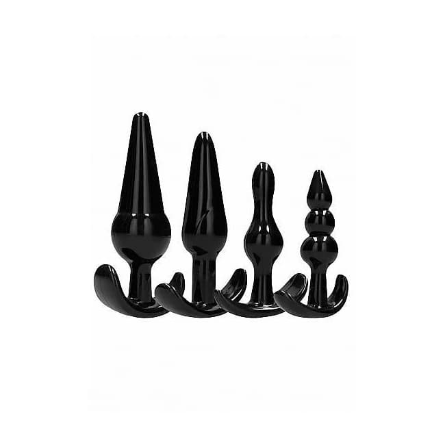 No. 80 - 4-piece Butt Plug Set - Black - Image 1