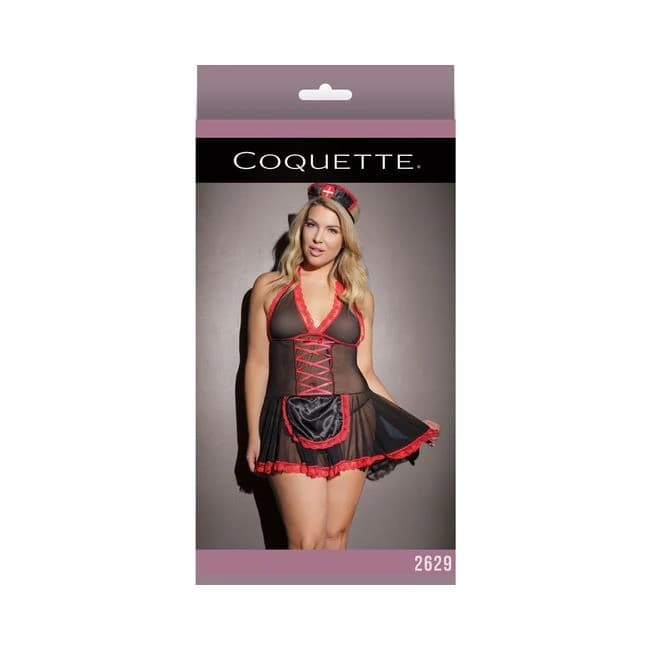 Nurse Babydoll Black & Red Xl - Image 1