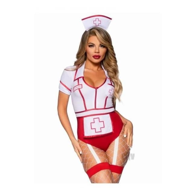Nurse Feelgood 2pc Md Red/wht - Image 1