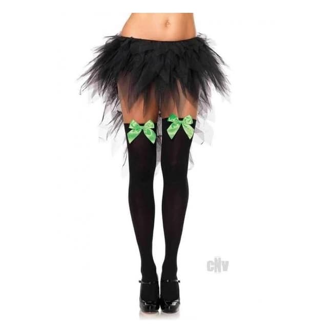 Nylon Over the Knee W/bow Os Blk/grn - Image 1