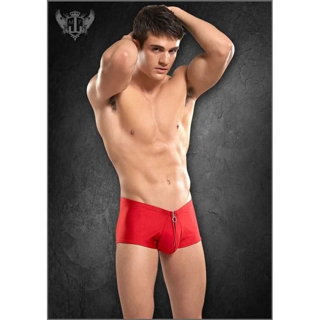 Nylon Spandex Zipper Short Red S/m - Image 1