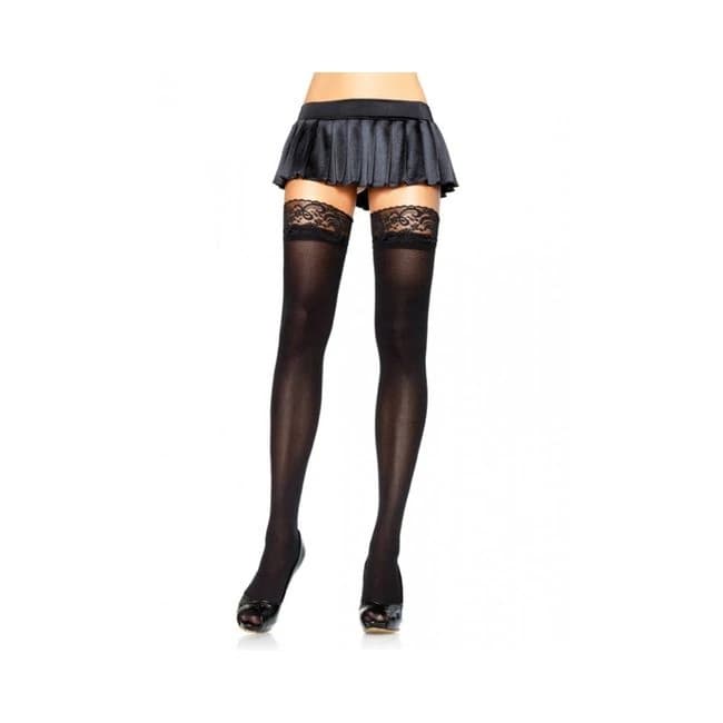 Nylon Stocking Lace Top O/s Black - Image 1