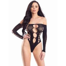 Off Shoulder Bodysuit Black - Image 3