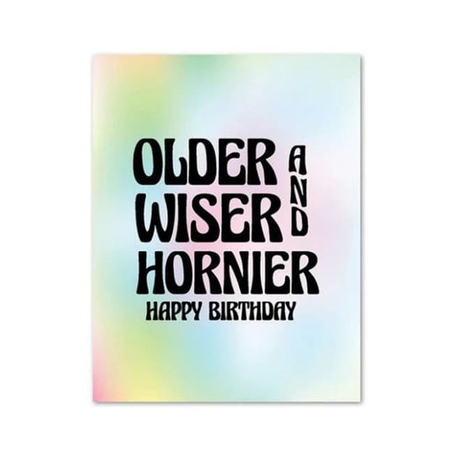Older, Wiser, & Hornier Birthday Greeting Card - Image 1