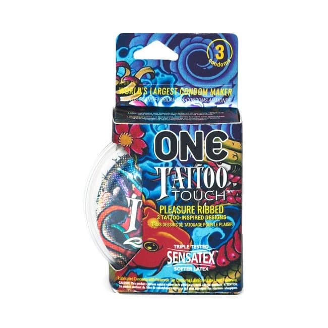 One Tattoo Touch Condom 3pk - Image 1