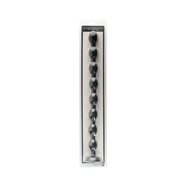 Ouch! Ass Snake Beaded Dildo 19.5 In. Black - Image 1