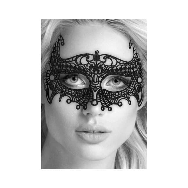 Ouch! Black & White Lace Eye Mask Empress Black - Image 1