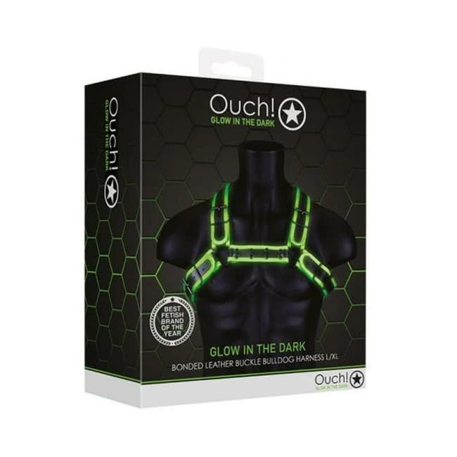 Ouch Buckle Bulldog Harness L/xl Gitd - Image 1