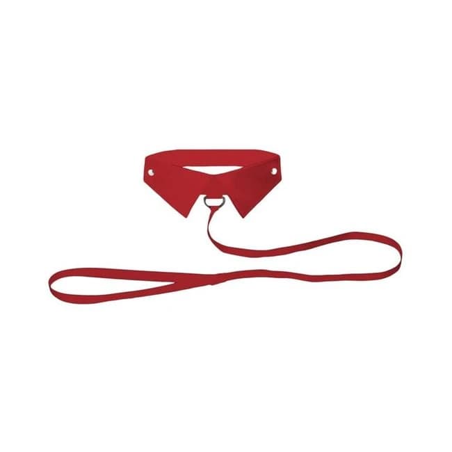 Ouch! Classic Collar with Leash - Red - Image 1
