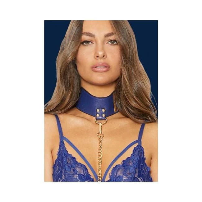 Ouch Collar with Leash Sailor Theme Blue - Image 1