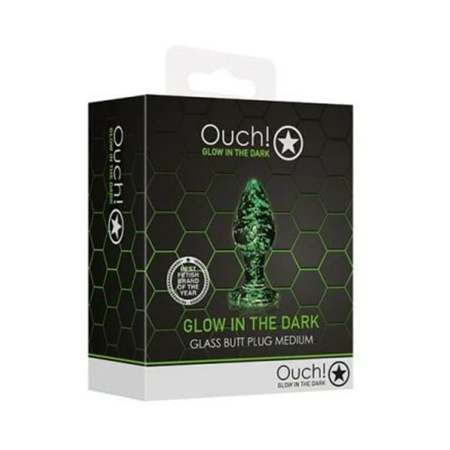 Ouch Glass Butt Plug Gitd Md - Image 1