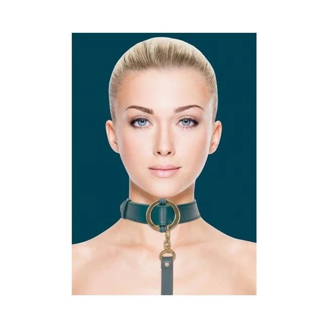 Ouch Halo Collar with Leash Green - Image 1