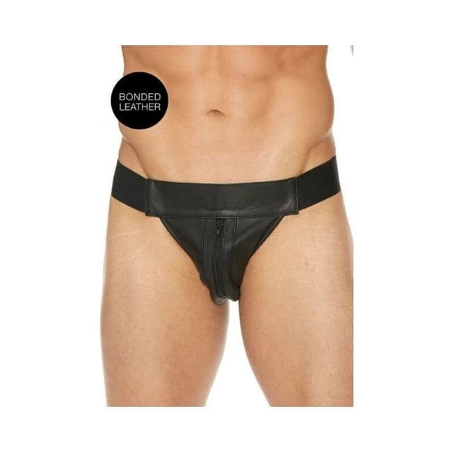 Ouch Jock Front Zip Black L/xl - Image 1