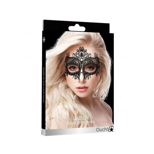 Ouch Queen Black Lace Mask Black O/s - Image 1