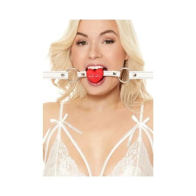 Ouch Silicone Heart Gag Nurse Theme White - Image 1