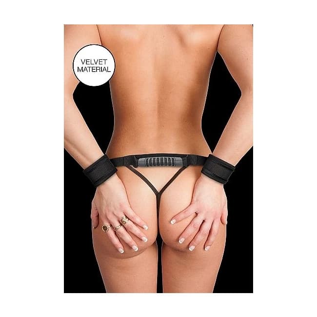 Ouch! Sturdy Handcuffs W/ Handle Black - Image 1