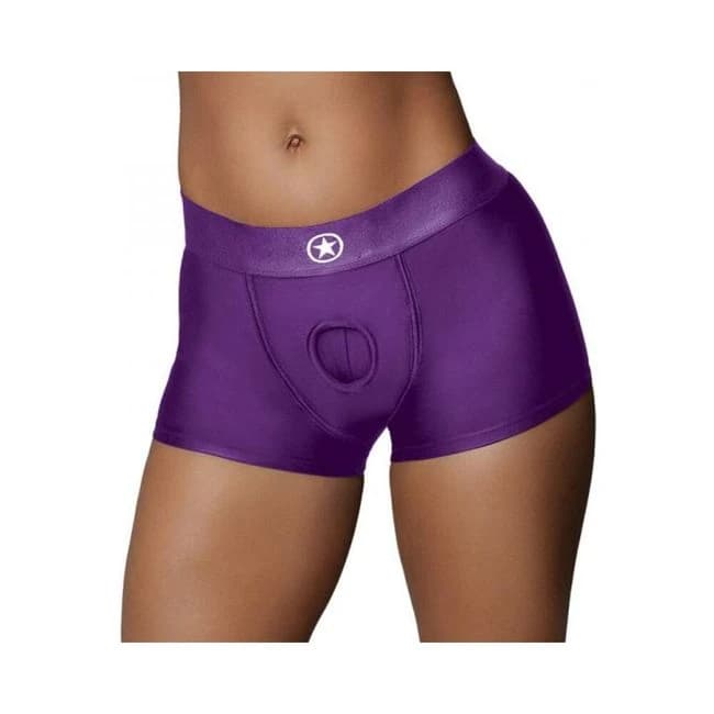 Ouch! Vibrating Strap-on Boxer Purple M/l - Image 1